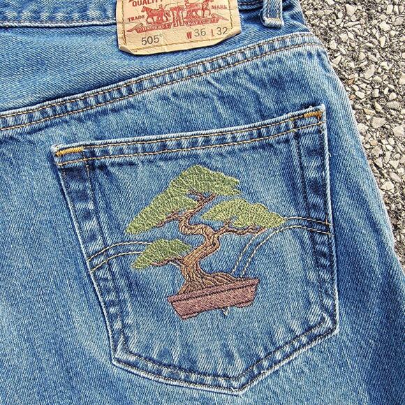 Custom bonsai tree levi jorts - Picture 1 of 6